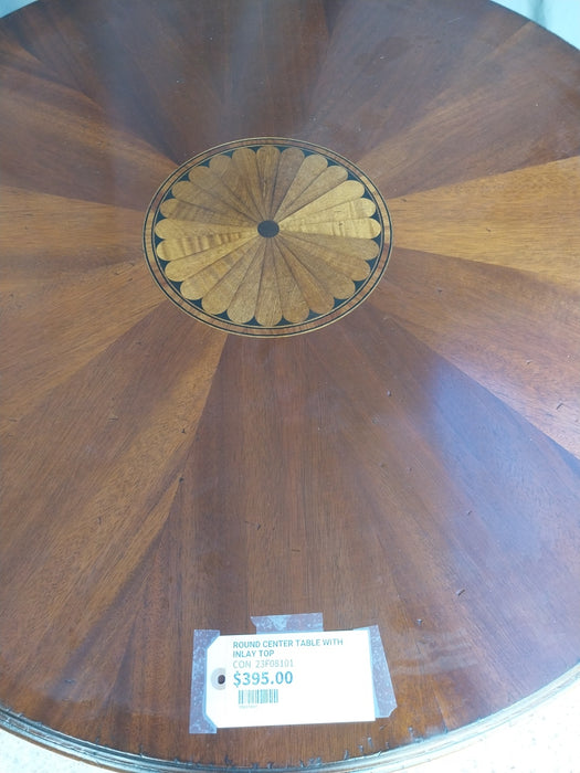 ROUND CENTER TABLE WITH INLAY TOP