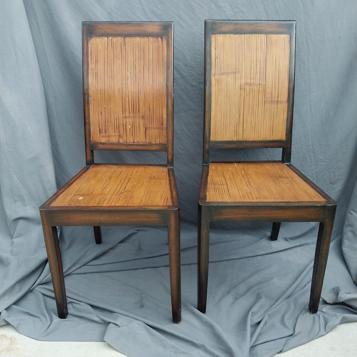 PAIR OF BAMBOO SIDE CHAIRS