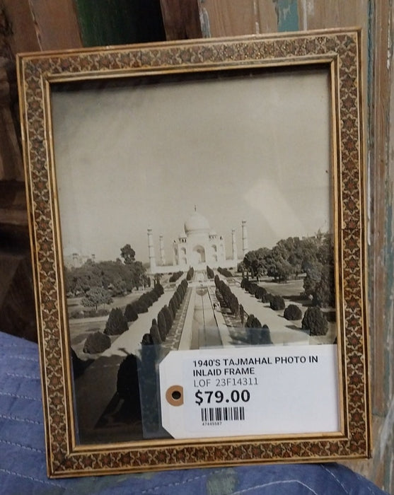 1940'S TAJMAHAL PHOTO IN INLAID FRAME
