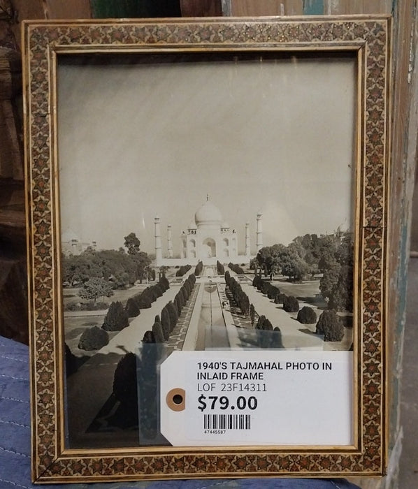 1940'S TAJMAHAL PHOTO IN INLAID FRAME