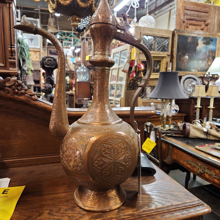 ELABORATE HAND MADE COPPER EWER