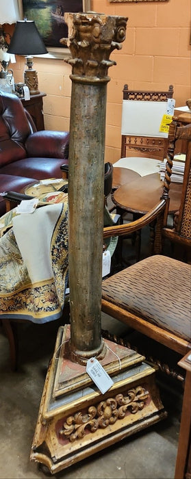 18TH C. PAINTED CHURCH COLUMN AS FOUND