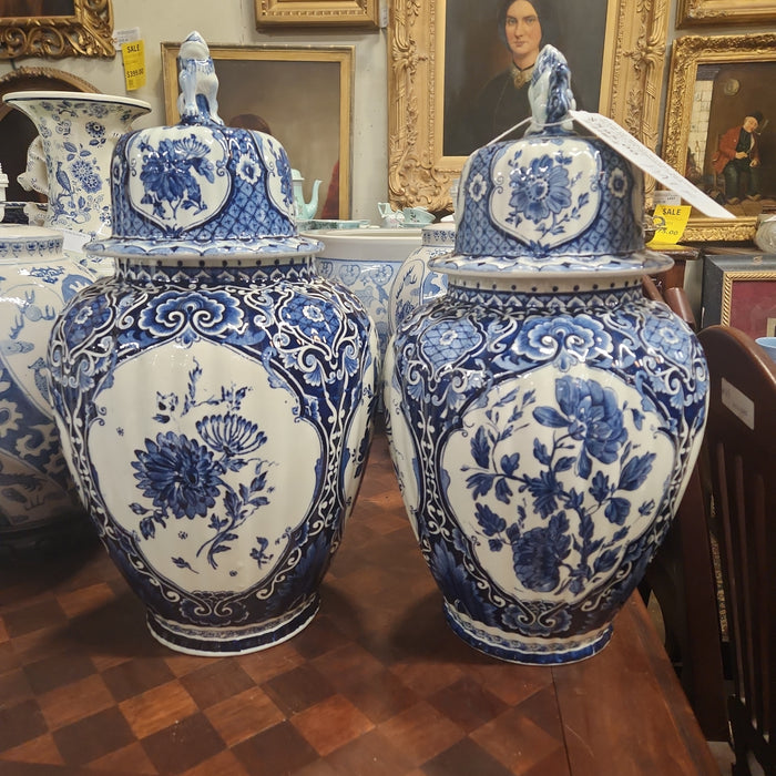 PAIR OF P. REGOUT MAASTRICHT  BLUE DELFT GINGER JARS