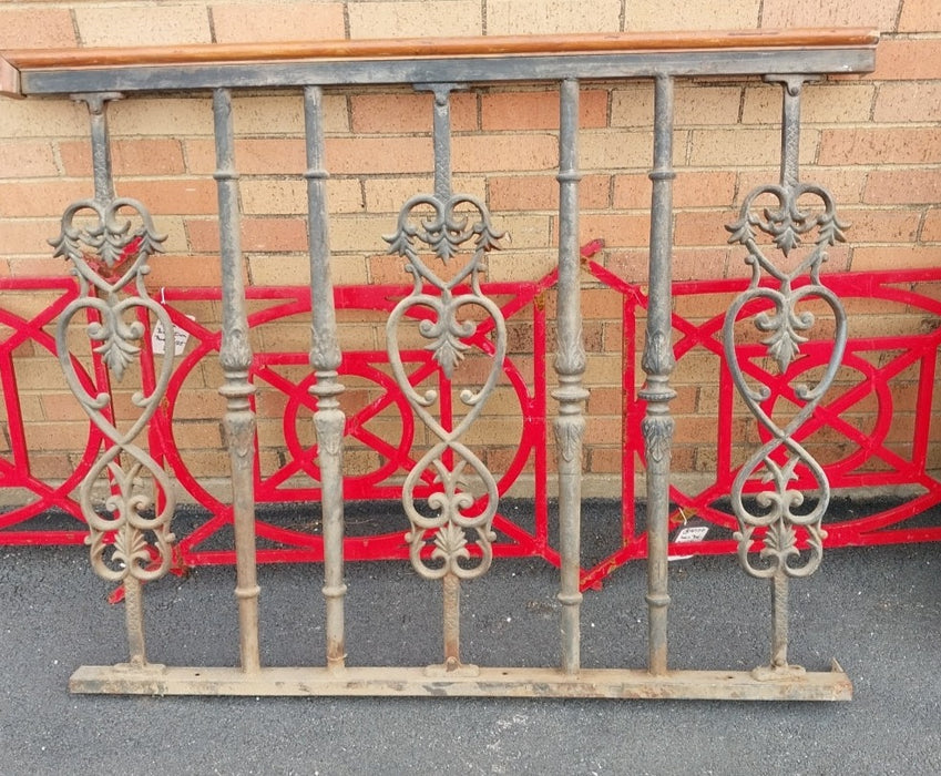 HEAVY CAST IRON PANEL WITHWOOD HAND RAIL