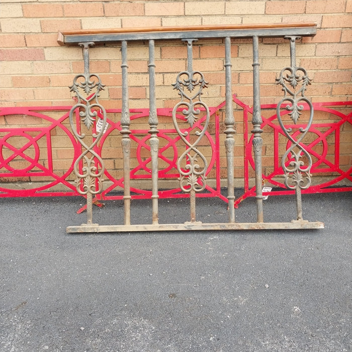 HEAVY CAST IRON PANEL WITHWOOD HAND RAIL