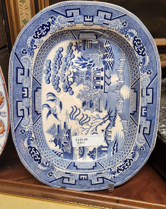 BLUE WILLOW PLATTER WITH WELL