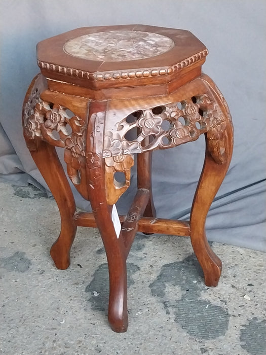 SMALL ASIAN TABORET WITH MARBLE INSET