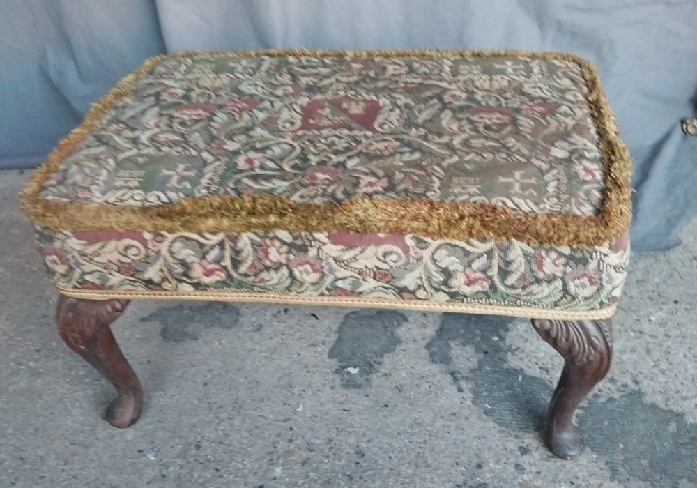 TAPESTRY COVERED FOOT STOOL