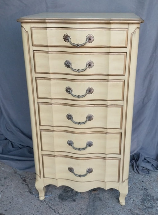 FRENCH PROVENCIAL PAINTED 6  DRAWER LINGERIE CHEST