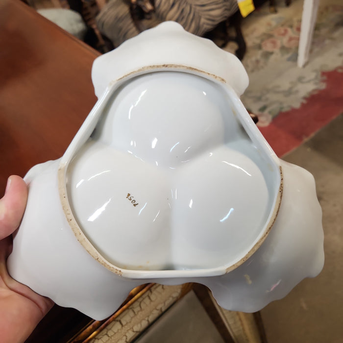 PORCELAIN HANDLED FANCY CANDY DISH