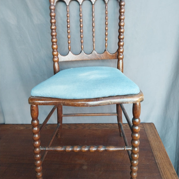 ENGLISH OAK BOBBIN LEG SIDE CHAIR AS FOUND