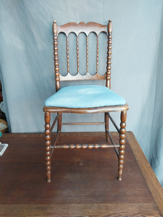 ENGLISH OAK BOBBIN LEG SIDE CHAIR AS FOUND