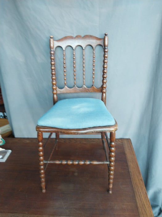 ENGLISH OAK BOBBIN LEG SIDE CHAIR AS FOUND