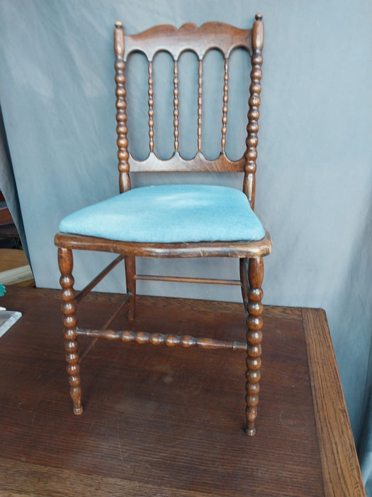 ENGLISH OAK BOBBIN LEG SIDE CHAIR AS FOUND