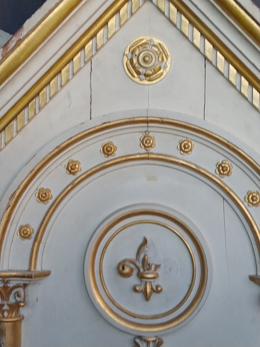 IVORY AND GOLD CHURCH PEDIMENT