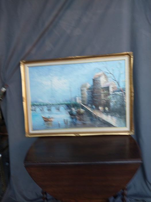 MID CENTURY OIL PAINTING OF PARIS