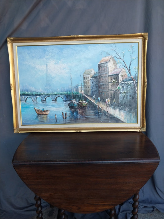 MID CENTURY OIL PAINTING OF PARIS