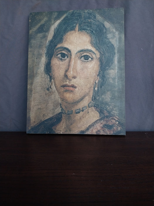 PRINT ON BOARD OF POMPEI WOMAN