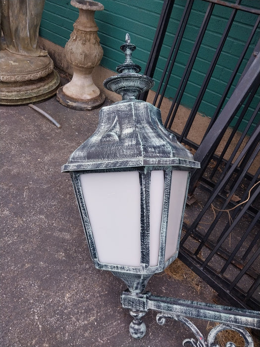 PAIR OF LARGE GREEN METAL EXTERIOR SCONCES