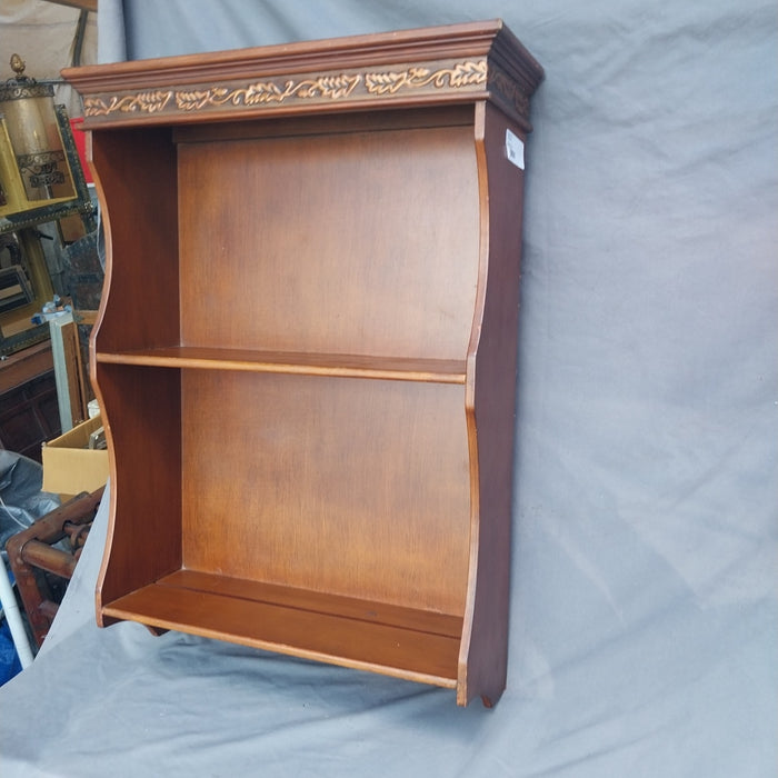 SMALL WALL SHELF WITH COPPER TRIM