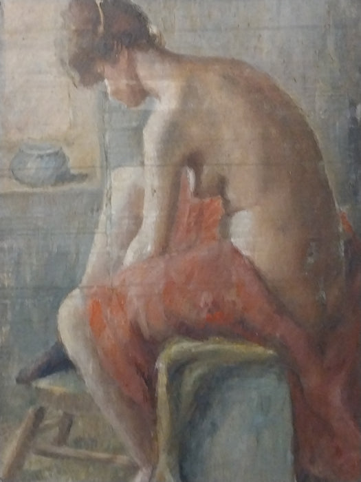 FRAMED OIL PAINTING OF A NUDE WOMAN