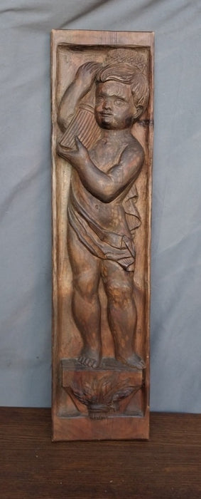 SPANISH PUTTI CARVED PLAQUE