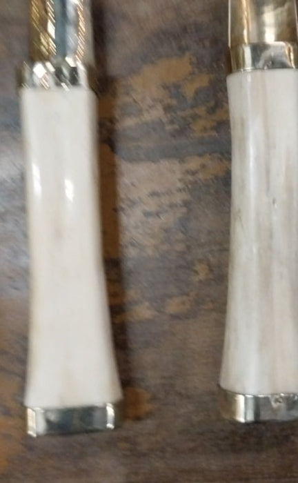 BONE HANDLED SALAD SERVING FORK AND SPOON