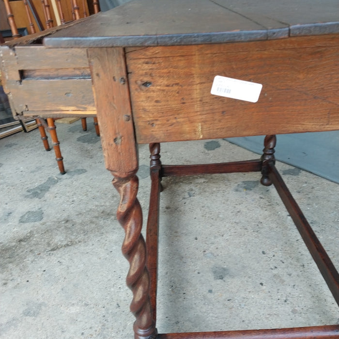 PERIOD OAK TUDOR LIBRARY TABLE WITH DRAWER