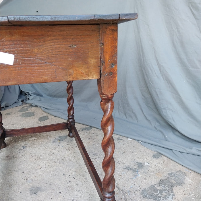 PERIOD OAK TUDOR LIBRARY TABLE WITH DRAWER