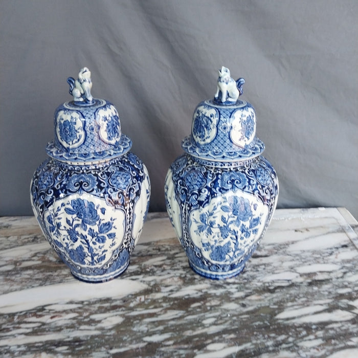 PAIR OF MEDIUM DELFT GINGER JARS