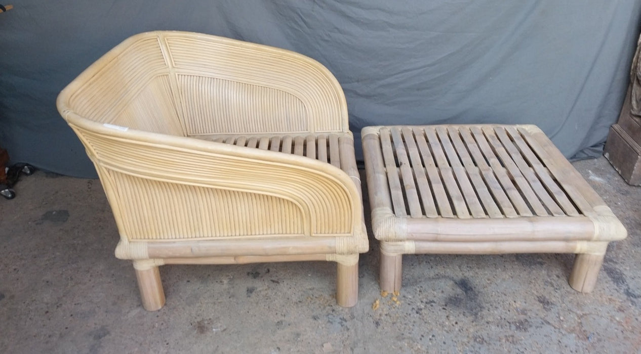 LARGE 2 PIECE BAMBOO CHAISE LOUNGE-NO CUSHION