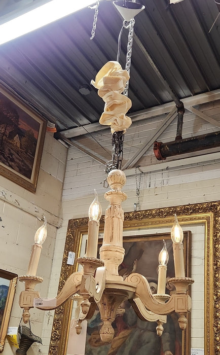 SMALL WHITE 5 ARM CHANDELIER