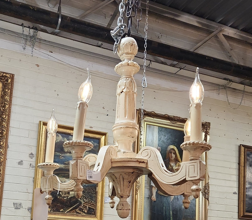 SMALL WHITE 5 ARM CHANDELIER