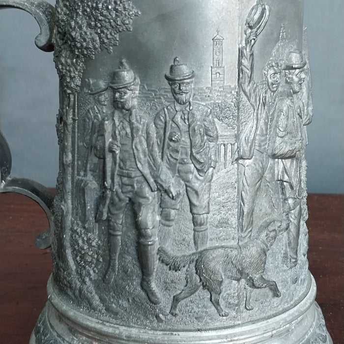 LARGE METAL STEIN WITH RELIEF