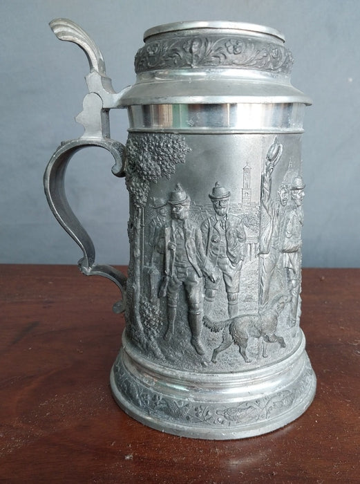 LARGE METAL STEIN WITH RELIEF