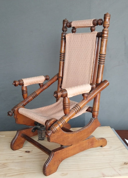 ANTIQUE EASTLAKE CHILDS PLATFORM ROCKER