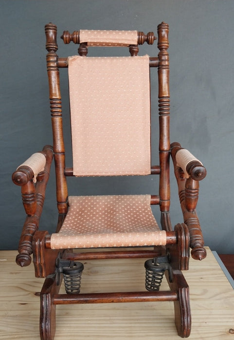 ANTIQUE EASTLAKE CHILDS PLATFORM ROCKER