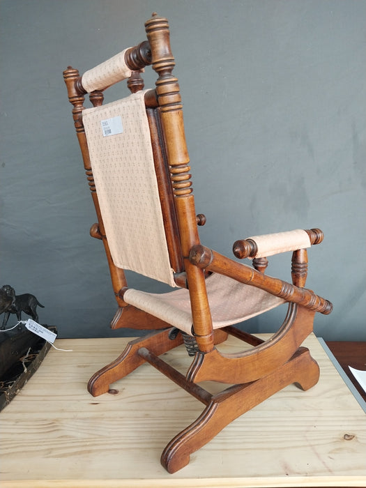 ANTIQUE EASTLAKE CHILDS PLATFORM ROCKER