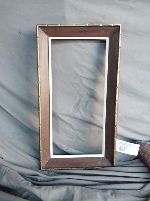 BROWN FRAME WITH GILT FAUX BAMBOO TRIM