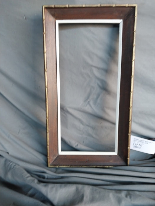 BROWN FRAME WITH GILT FAUX BAMBOO TRIM