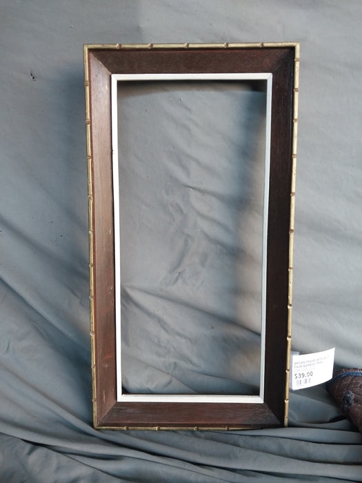 BROWN FRAME WITH GILT FAUX BAMBOO TRIM