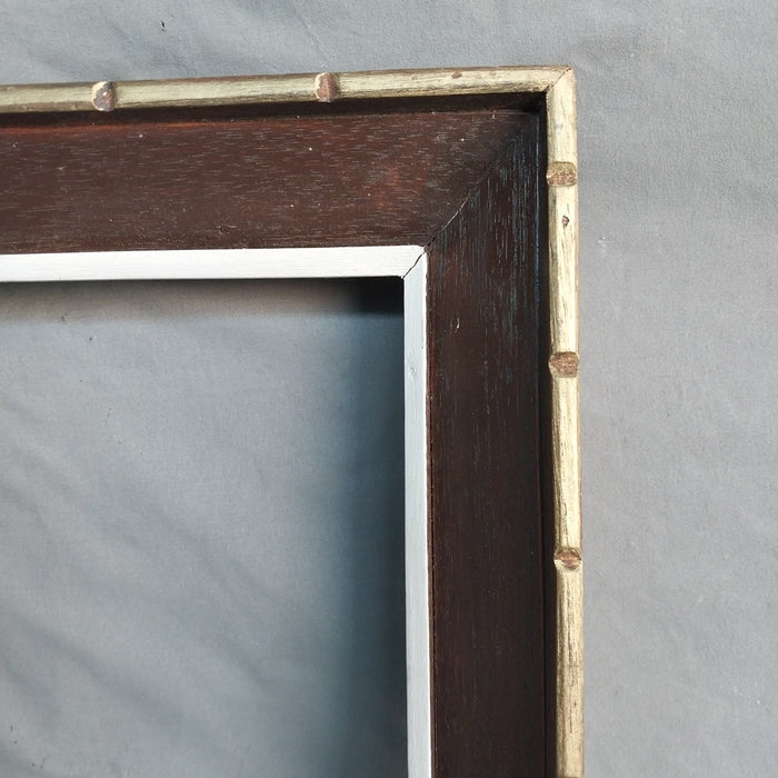 BROWN FRAME WITH GILT FAUX BAMBOO TRIM