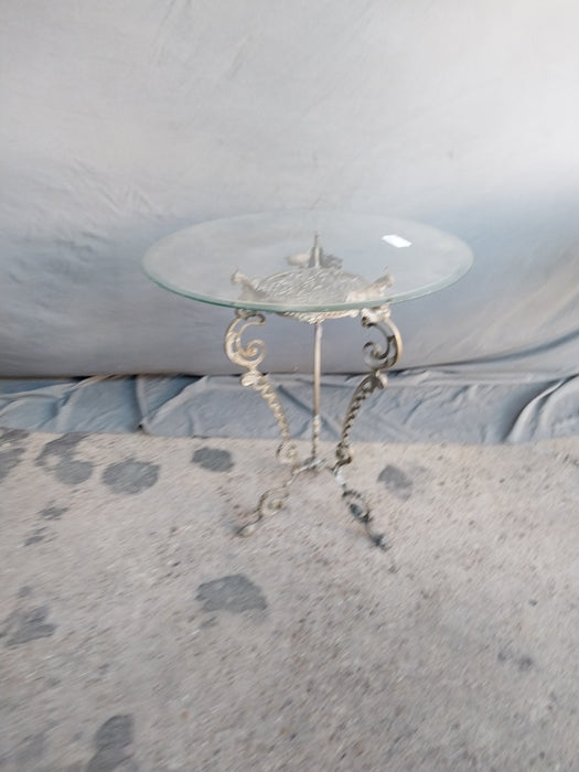 BRASS AND GLASS SIDE TABLE