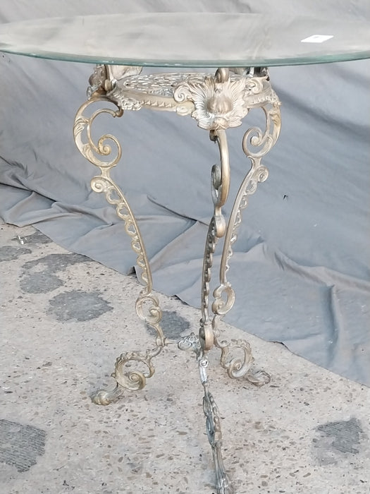 BRASS AND GLASS SIDE TABLE