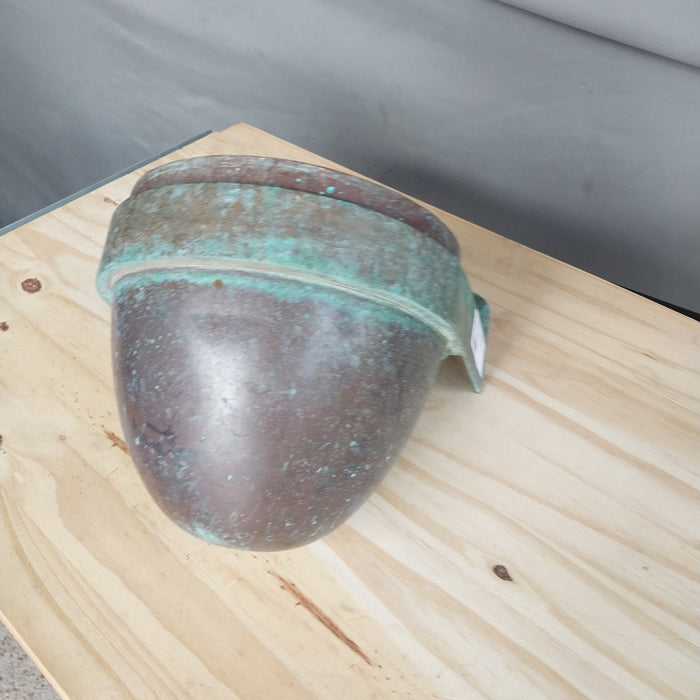 LARGE COPPER AND BRASS WALL ASHTRAY OR PLANTER