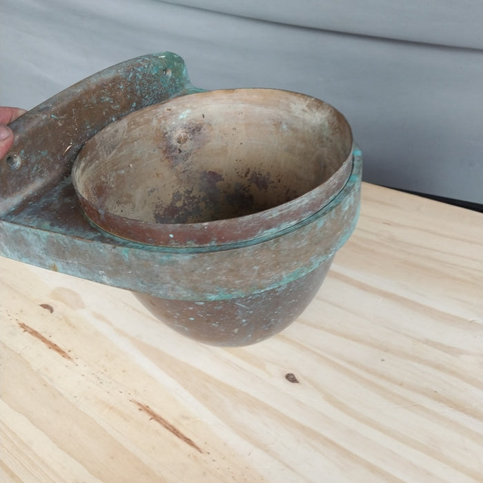 LARGE COPPER AND BRASS WALL ASHTRAY OR PLANTER