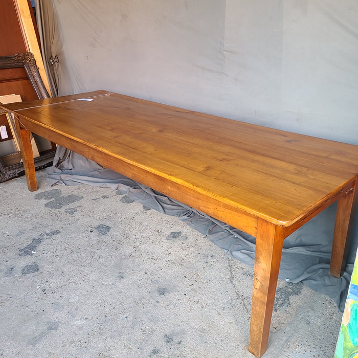WIDE CHERRY SQUARE LEG FARM TABLE WITH DRAWERS