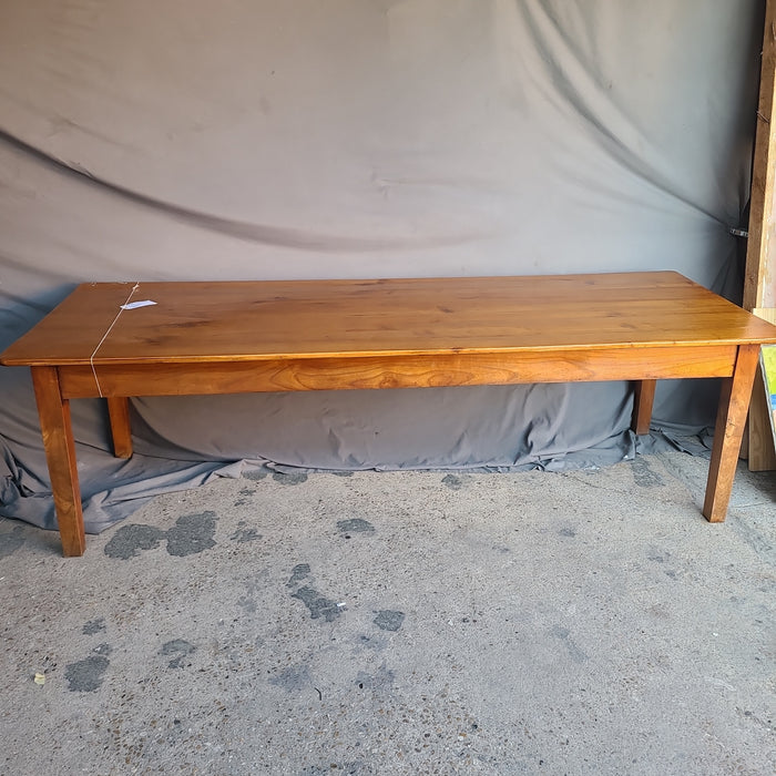 WIDE CHERRY SQUARE LEG FARM TABLE WITH DRAWERS