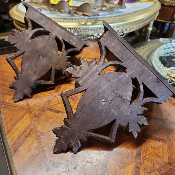 PAIR BLACK FOREST ANTELOPE SHELVES