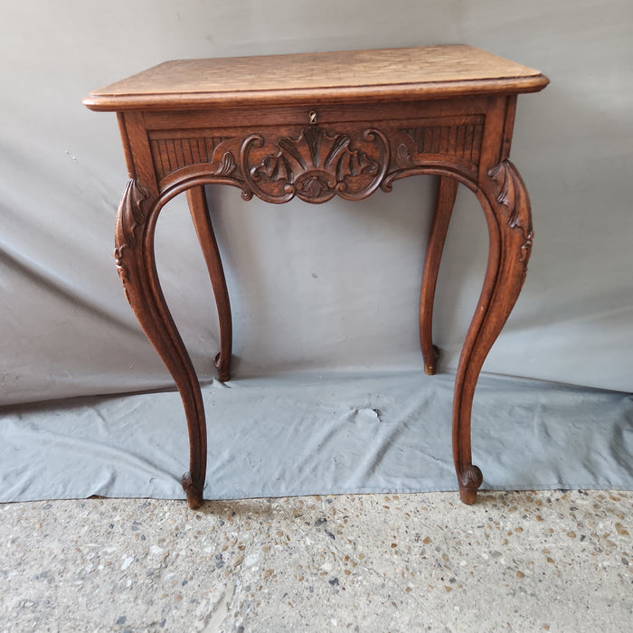 LIFT TOP LOUIS XV PARQUET OAK WORK TABLE